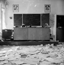 The ransacked science room of School No. 1, Beslan, North Ossetia, September 2004